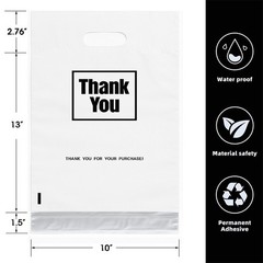10×13 to 14.5×19 Poly Mailers with Handle – Thank You Print Shipping Bags